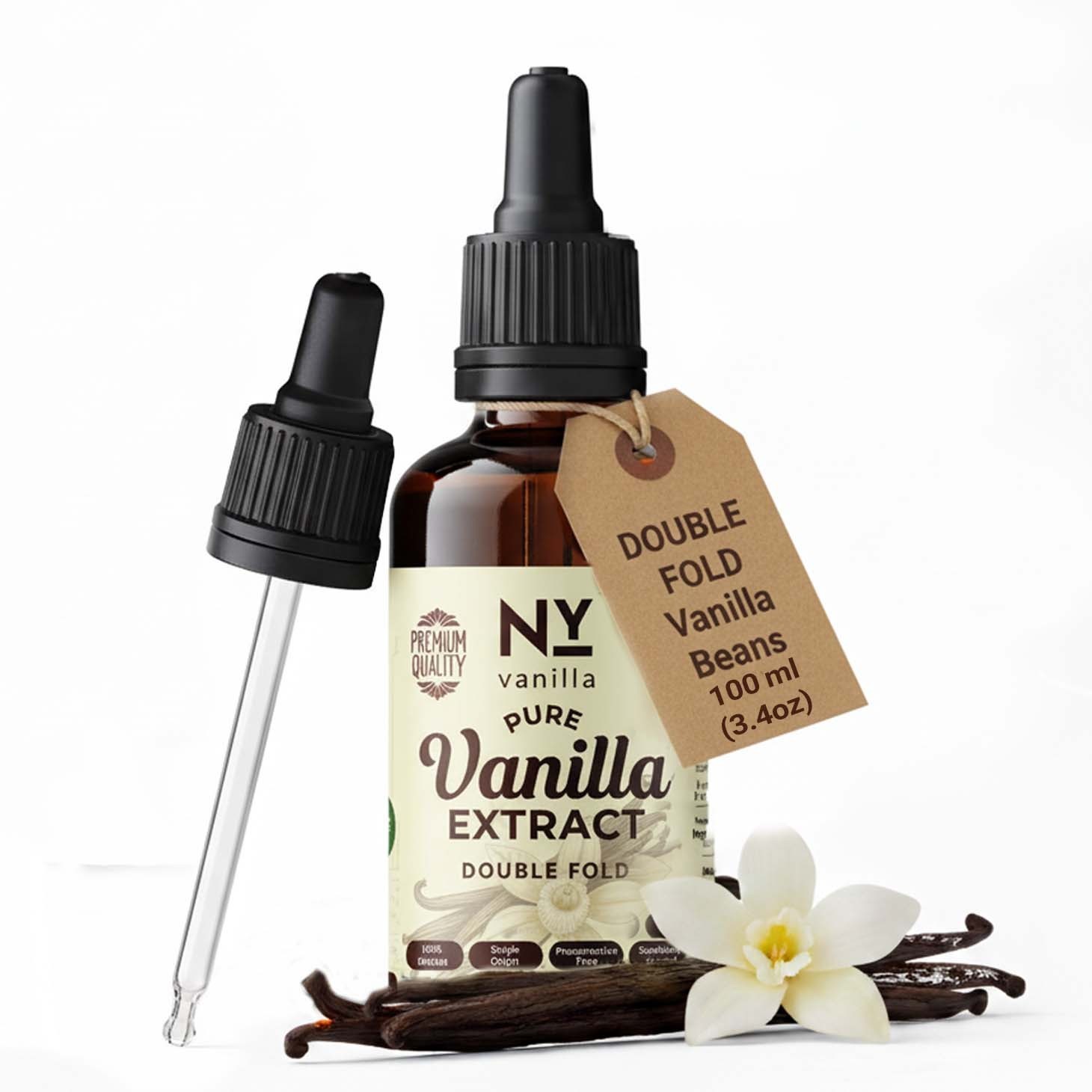 100 ml Pure Vanilla Extract Double Fold Vanilla Bean Extract Extrait De Vanille gallery