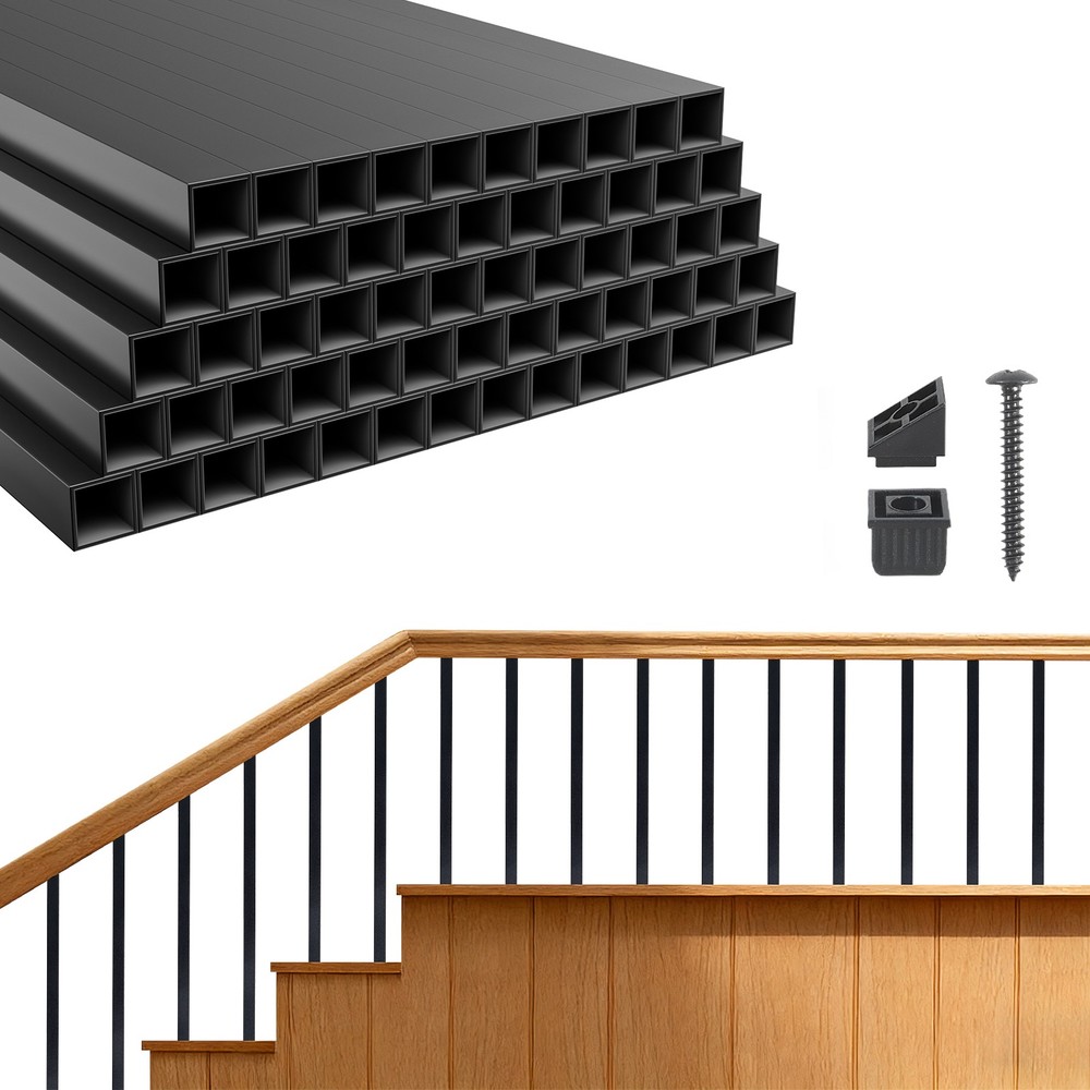 VEVOR 125 Pack Deck Balusters 3/4in Square x 26in Long Aluminum Spindles Black
