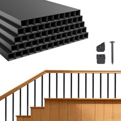 VEVOR 125 Pack Deck Balusters 3/4in Square x 26in Long Aluminum Spindles Black