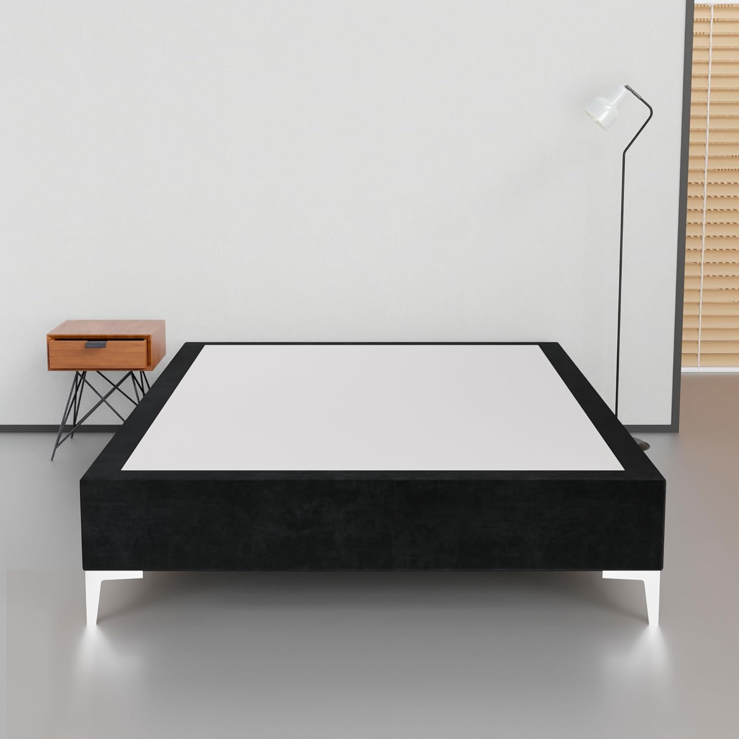 15" Velvet Platform Bed, Queen, Stylish Design, No Box Spring Needed gallery