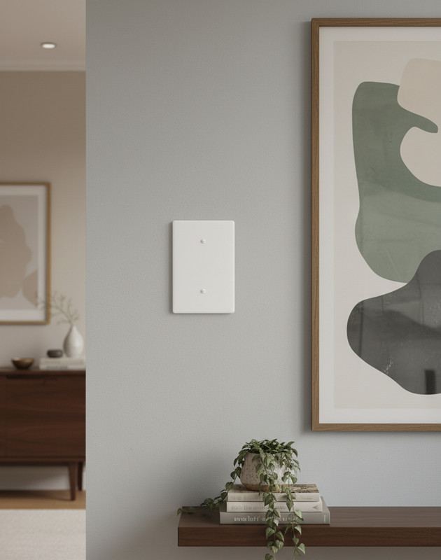 Oversize Blank Electrical Cover Wall Plate 5x7 Jumbo White Large 1-Gang USA Made gallery