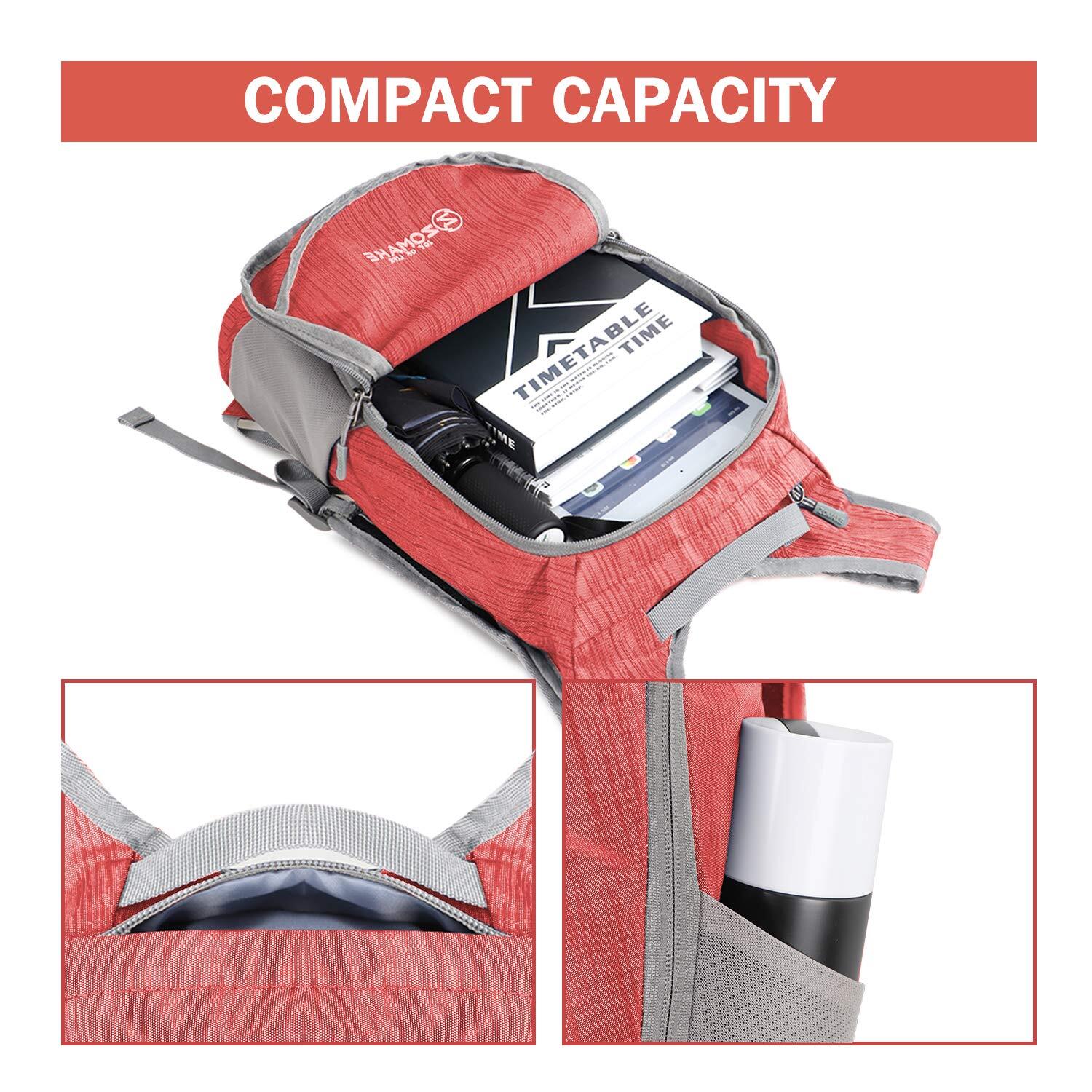 Ultra Lightweight Packable Backpack 18L Foldable Water Resistant Red 3