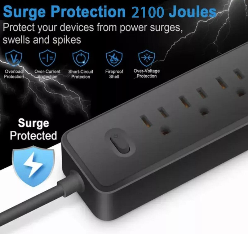 Wall Mountable USB Surge Protector Power Strip 3 USB Ports & 4 Outlet Plugs USA gallery