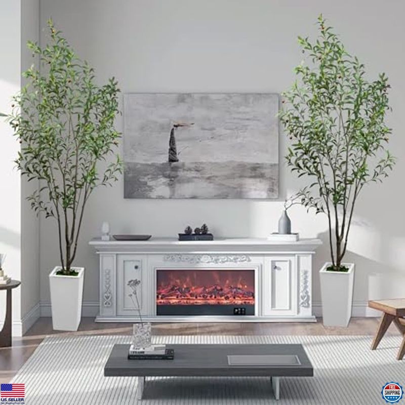 7FT Artificial Olive Tree in White Planter, Faux Topiary Plant for Home Decor gallery