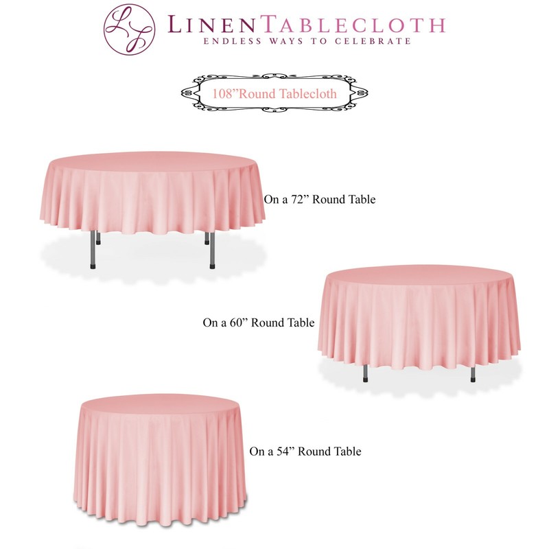LinenTablecloth 108 in. Round Polyester Tablecloths, 33 Colors! gallery