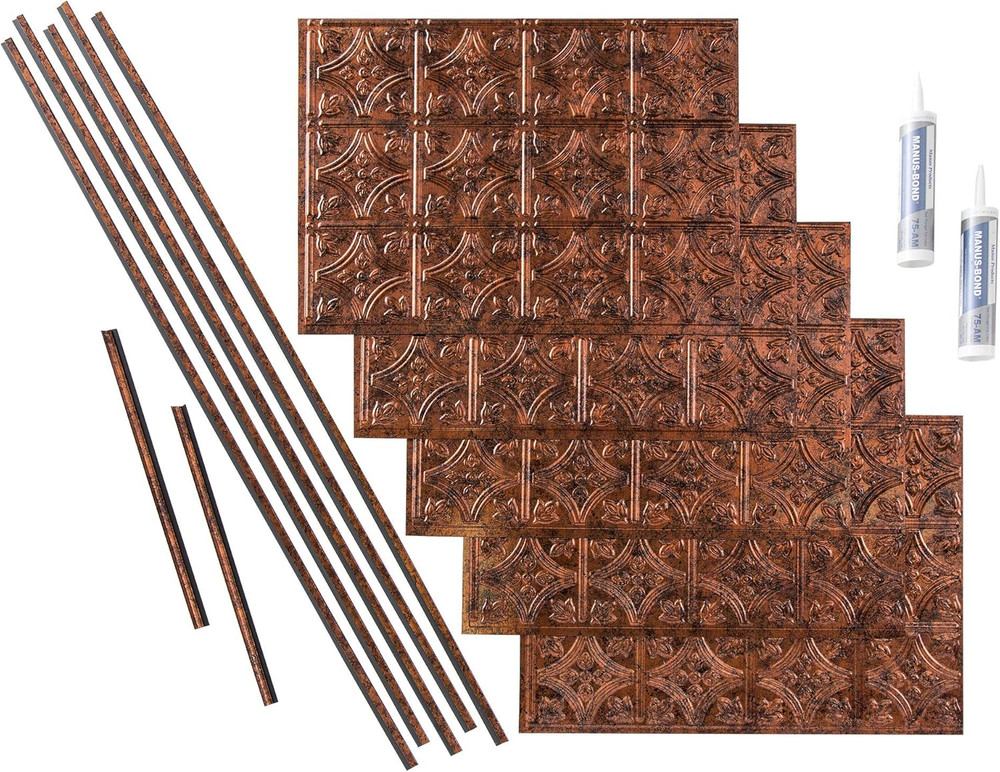 FASÄDE Traditional Style/Pattern 1 Decorative Vinyl Backsplash 15 Sq Ft Kit in M