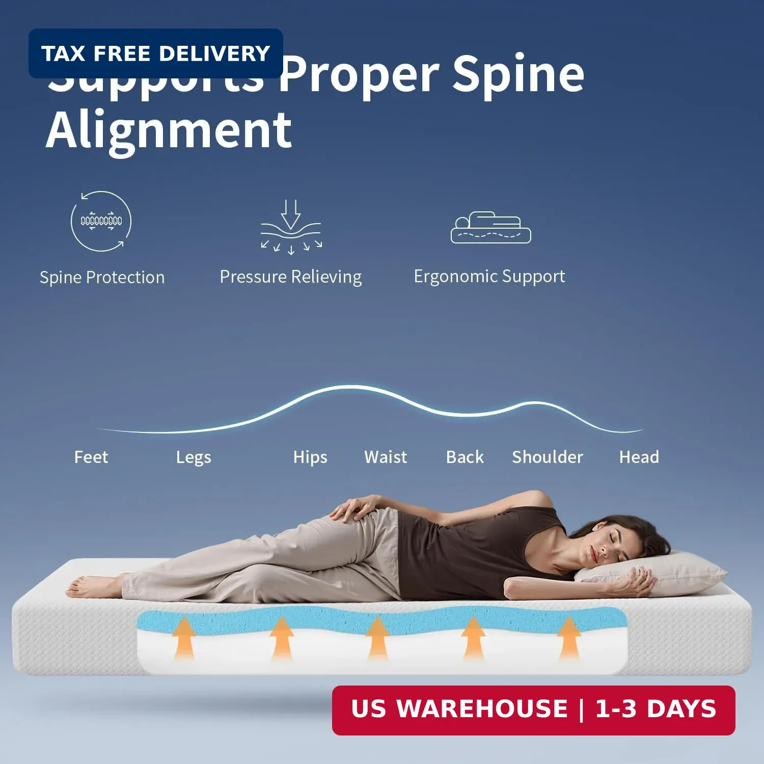 FDW | 8 Inch Twin Mattress | Medium Firm | Gel Memory Foam Mattress | White | Be gallery