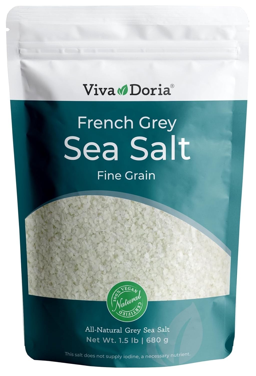 Light Grey Celtic Sea Salt (No Additives) Resealable Bag 1.5LB and Other Sizes gallery
