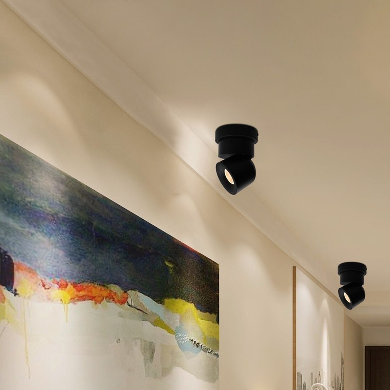 MingBright 2 Pack LED COB Ceiling Spot Light Indoor Dimmable Black Accent Light gallery