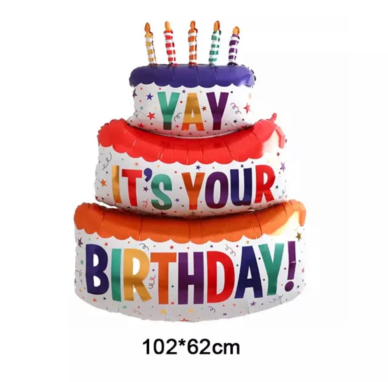 102cm Giant Happy Birthday Large Cake Balloons Rainbow Cake Balloon Jumbo Foil gallery
