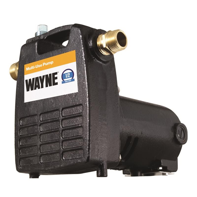 Wayne 1/2 HP 1600 GPH Cast Iron Switchless Switch Bottom AC Transfer Pump gallery