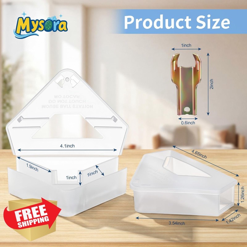 Mysora 6 Pc Mouse Bait Stations Lockable Translucent gallery