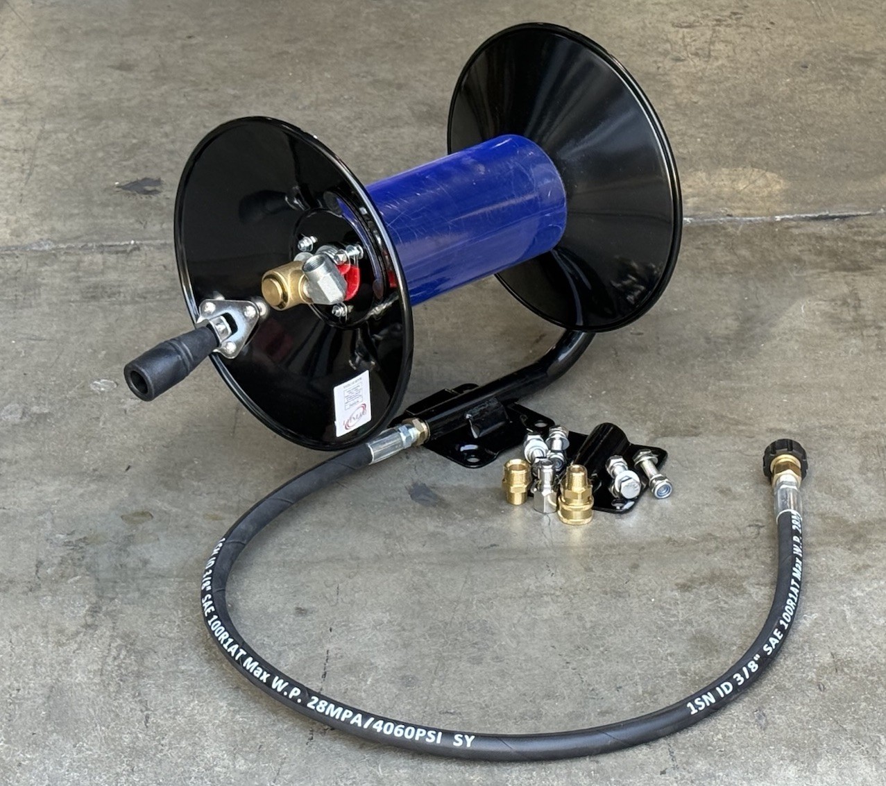 Retractable Pressure Washer Hose Reel for 3/8" x 100ft 4000PSI Hose W/Lead Hose gallery