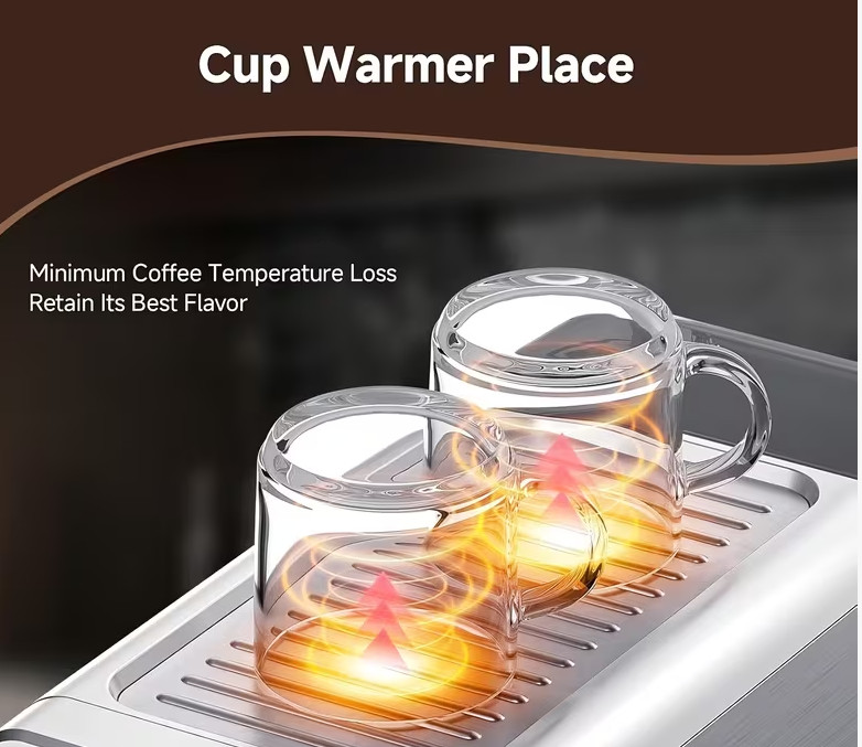 20 Bar Compact Espresso Machine with Milk Frother & 34oz Removable Water Tank gallery