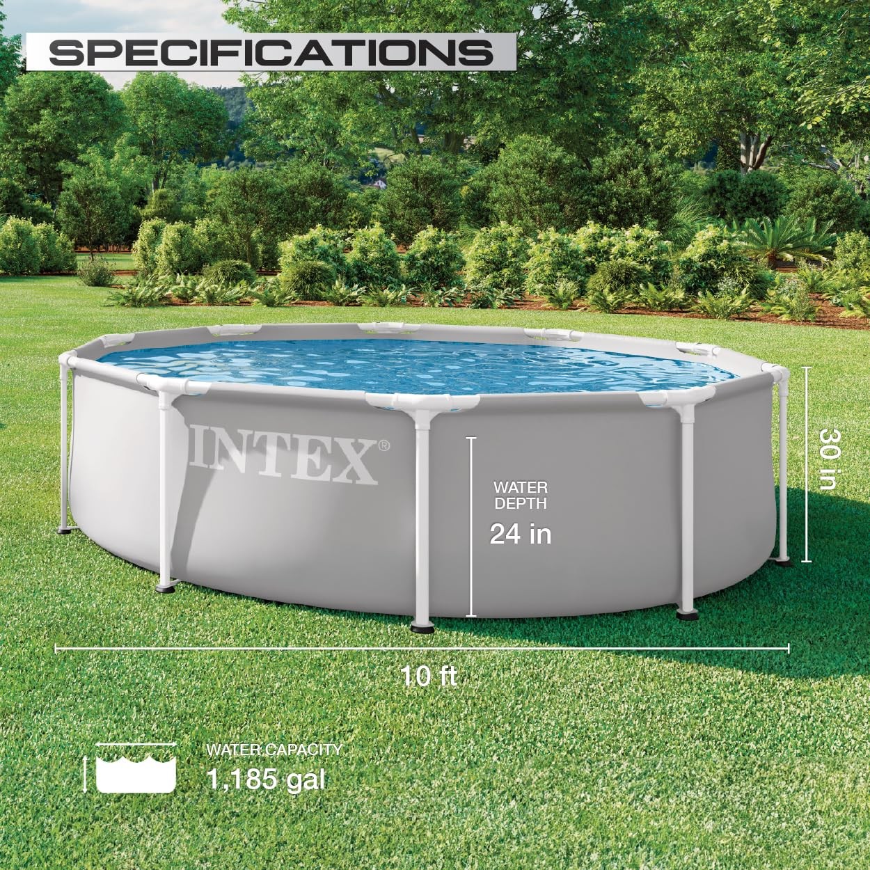 INTEX 26701EP 10Ft X 30In Prism Frame Premium Above Ground Swimming Pool Set gallery