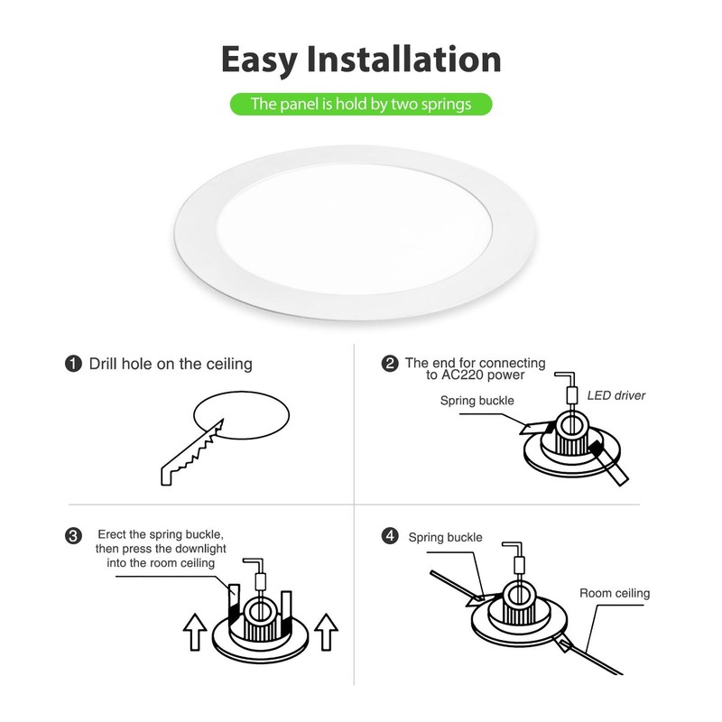 LED Recessed Ceiling Panel Down Light 24W 18W 15W 12W 9W 6W 3W Downlight Lamp US gallery