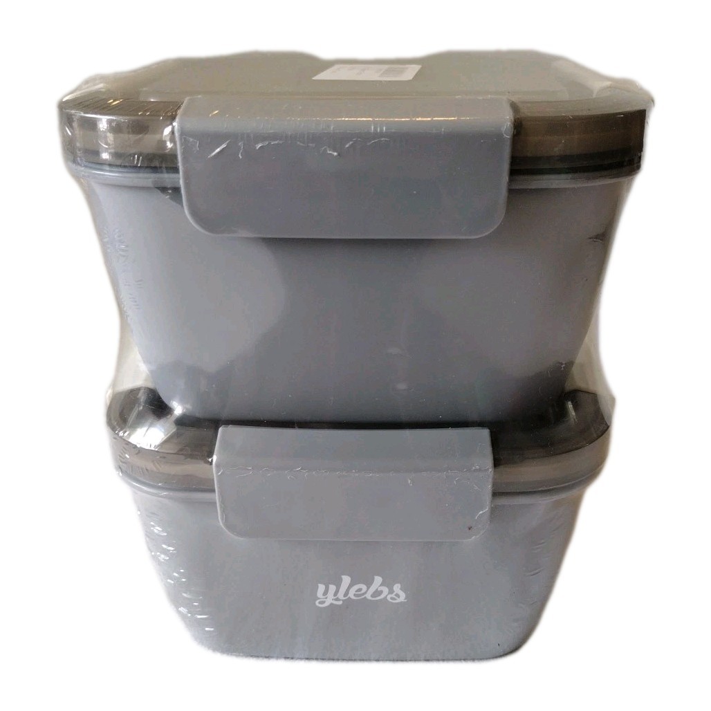 Ylebs Salad Lunch Containers to Go, 2 Pack 52-Oz Bowls with 3 Compartments, gallery