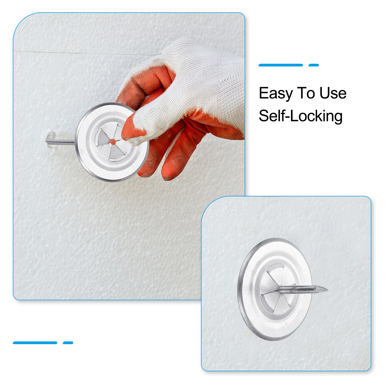 30mm Self Locking Washers, 200pcs Perforated Insulation Pins Washers Flat Washer gallery