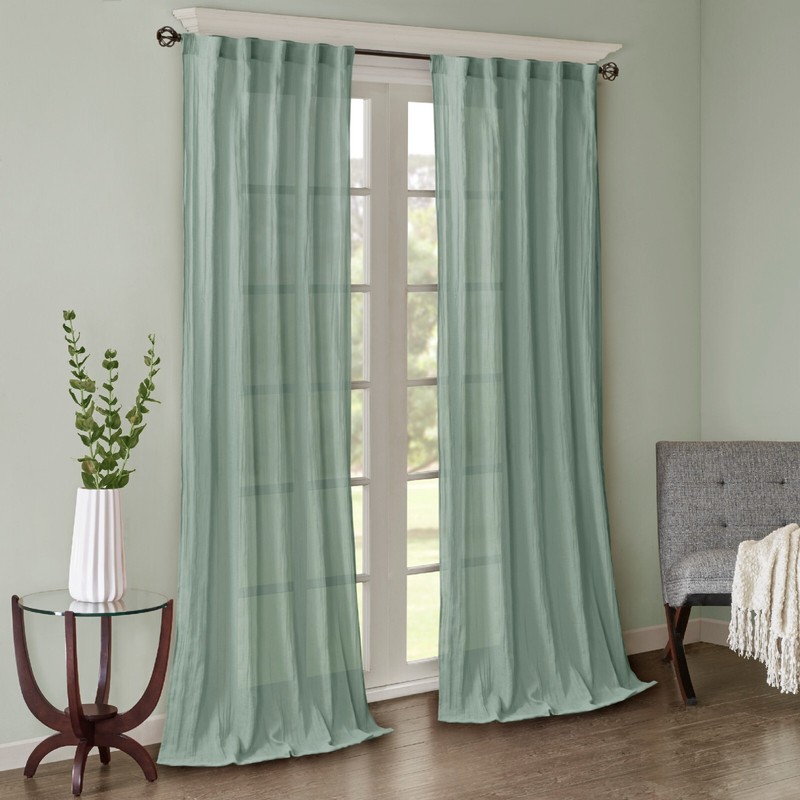 Madison Park Harper Solid Crushed Curtain Panel Pair 42 x 95 42x63 42x95 42x84 gallery