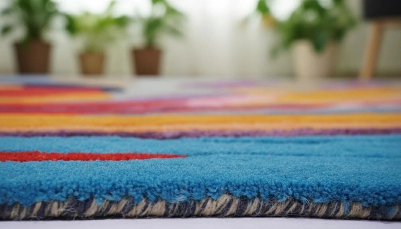 Multicolor Abstract Leaf Irregular Area Rug - Hand Tufted 6x9 |8x10 multicolor gallery