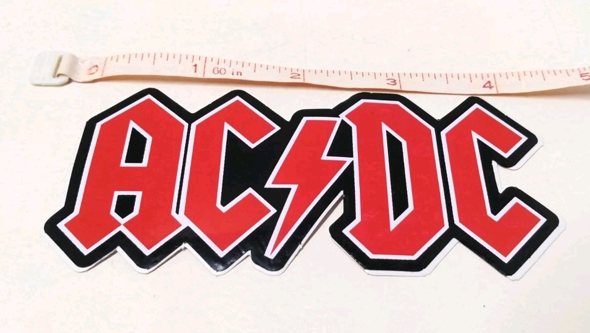ACDC Plastic Sticker 4.5 X 2 Inches gallery