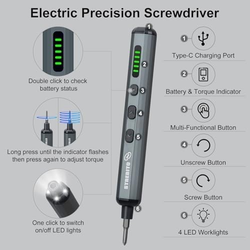STREBITO Mini Electric Screwdriver Set 70-in-1 Cordless w/ 64 S2 Bits & LED gallery