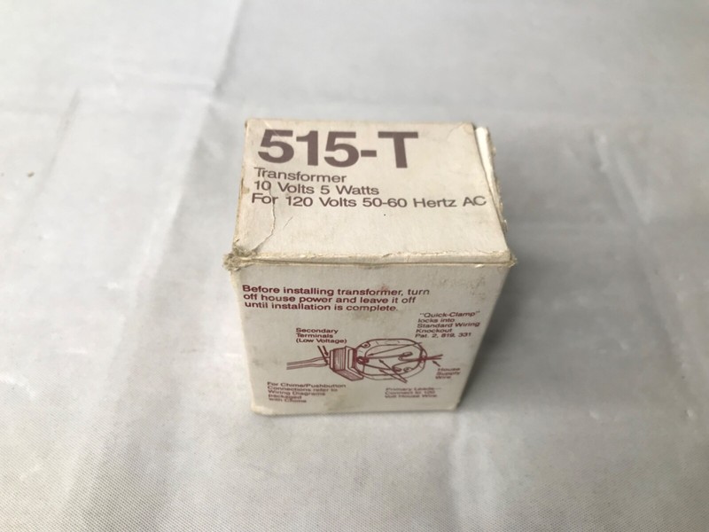 NuTone 515-T Door Bell Transformer Primary 120-Volts, Seconary 10-Volts, 5-Watts gallery
