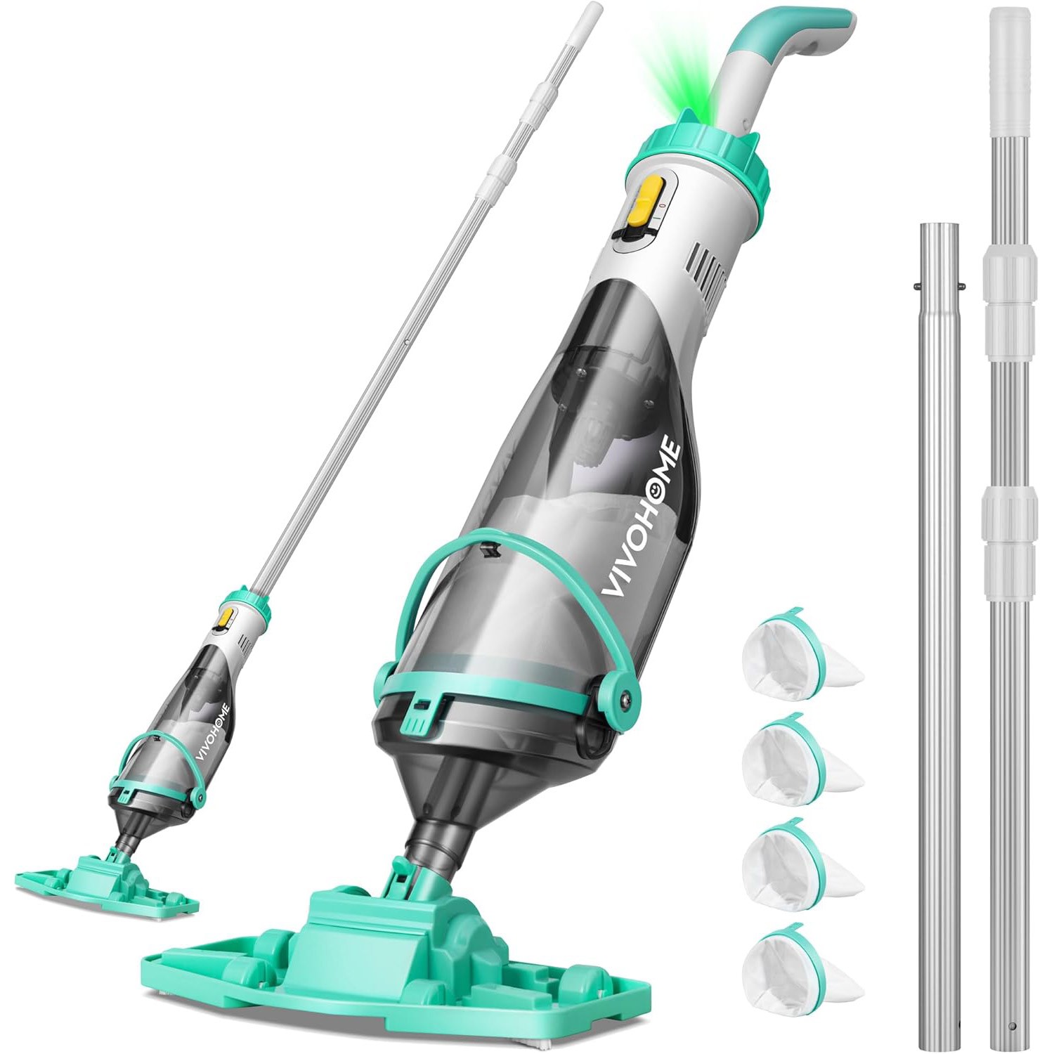 Cordless Rechargeable Pool Vacuum Handheld Cleaner w/ Telescopic Pole 60min IPX8 gallery