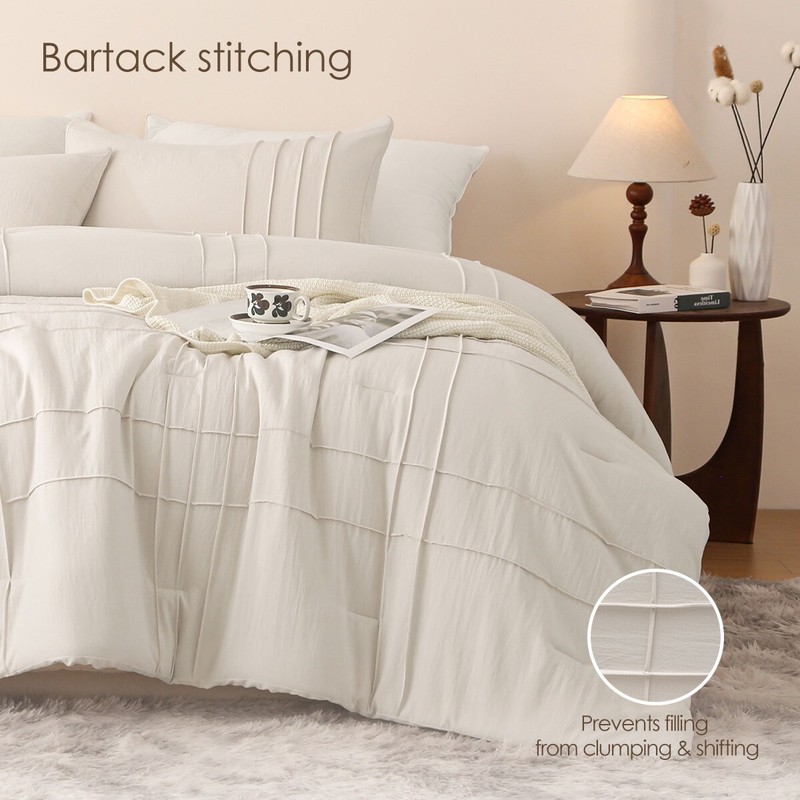 Regency Heights Textured Soft Pleated Comforter Set Lightweight Twin Queen King gallery