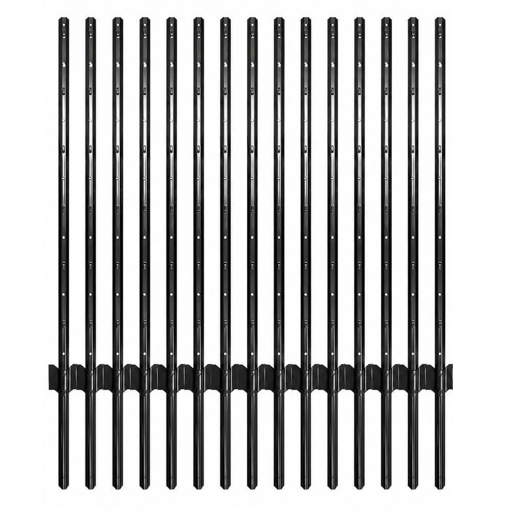 4ft 5ft 6ft 7ft Fence Post 15PCS T-Post Heavy Duty Metal Fence Posts Green Black gallery