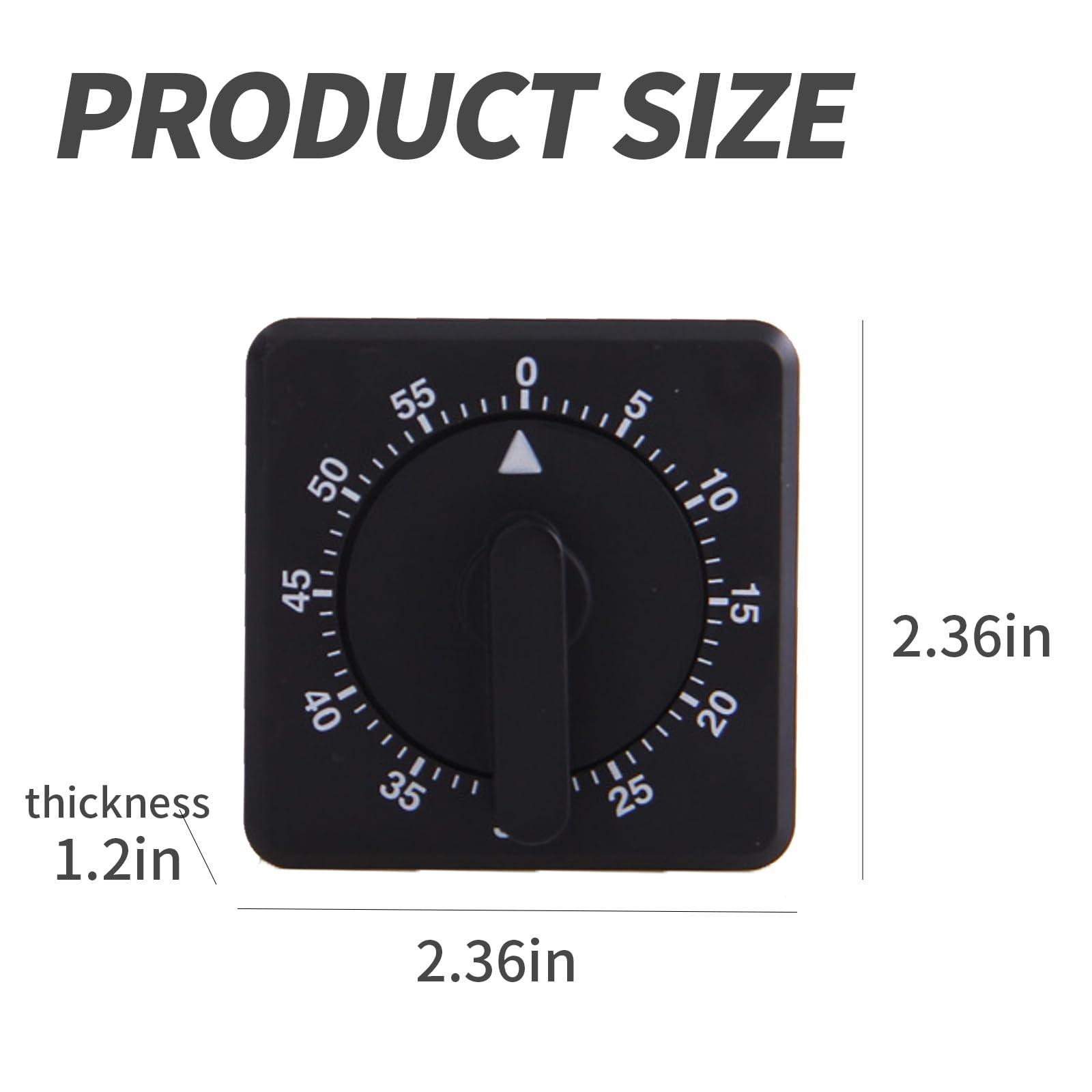 Square 60 Minute Mechanical Kitchen Timer Loud Alarm No Batteries Ideal for Cook gallery