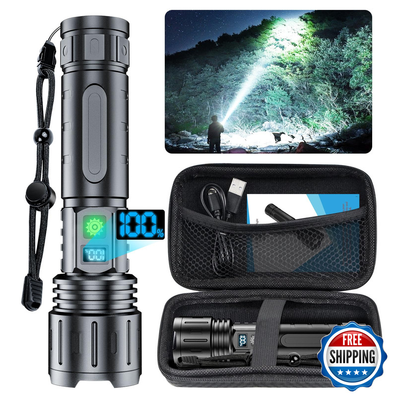 Hoxida Flashlights High Lumens Rechargeable - 2000 Lumens Long Beam Super gallery