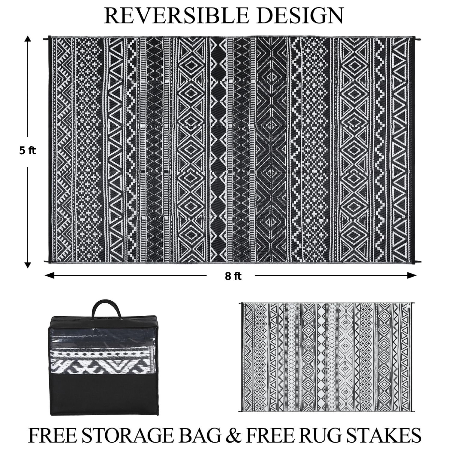Camping Mat & Patio Rug, Outdoor Plastic Straw, Modern Washable Waterproof gallery
