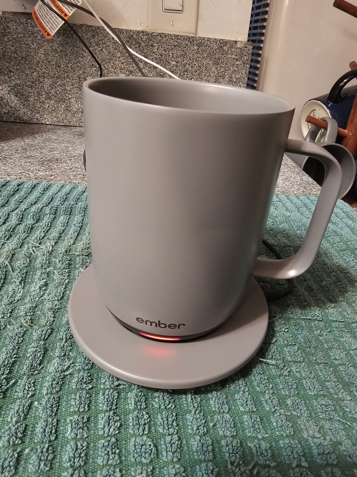 Ember Ceramic Temperature Controlled Smart Mug 14 oz Gray W/ Charging Base gallery