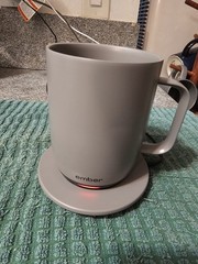 Ember Ceramic Temperature Controlled Smart Mug 14 oz Gray W/ Charging Base