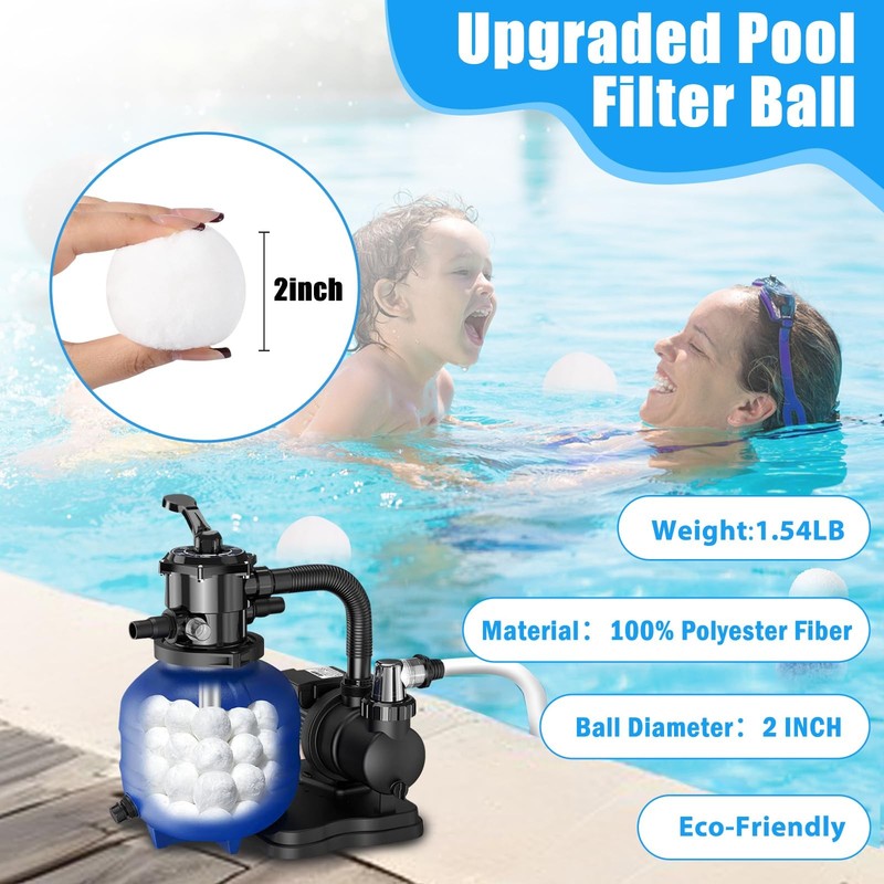 Reusable Pool Filter Balls EcoFriendly Polysphere Media for Sand Filters gallery