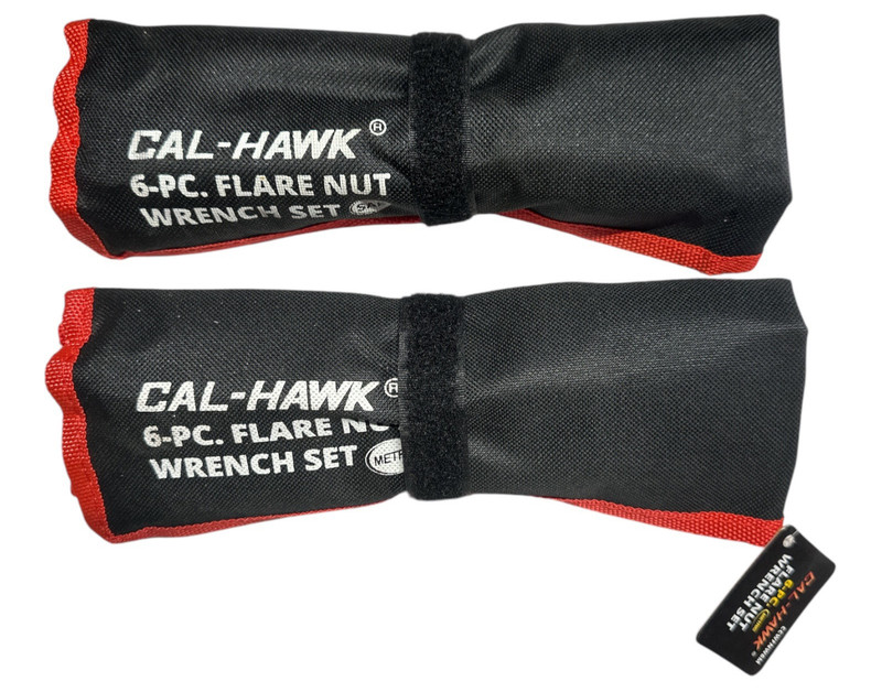 Cal-Hawk 12pc Flare Nut Wrench Set Standard and Metric Sizes in a Holding Pouch gallery