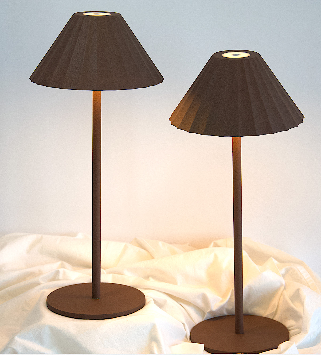 CORDLESS RECHARGEABLE IP54 STURDY HOURS OF LIGHT TABLE LAMP PAIR OF TWO (2) gallery