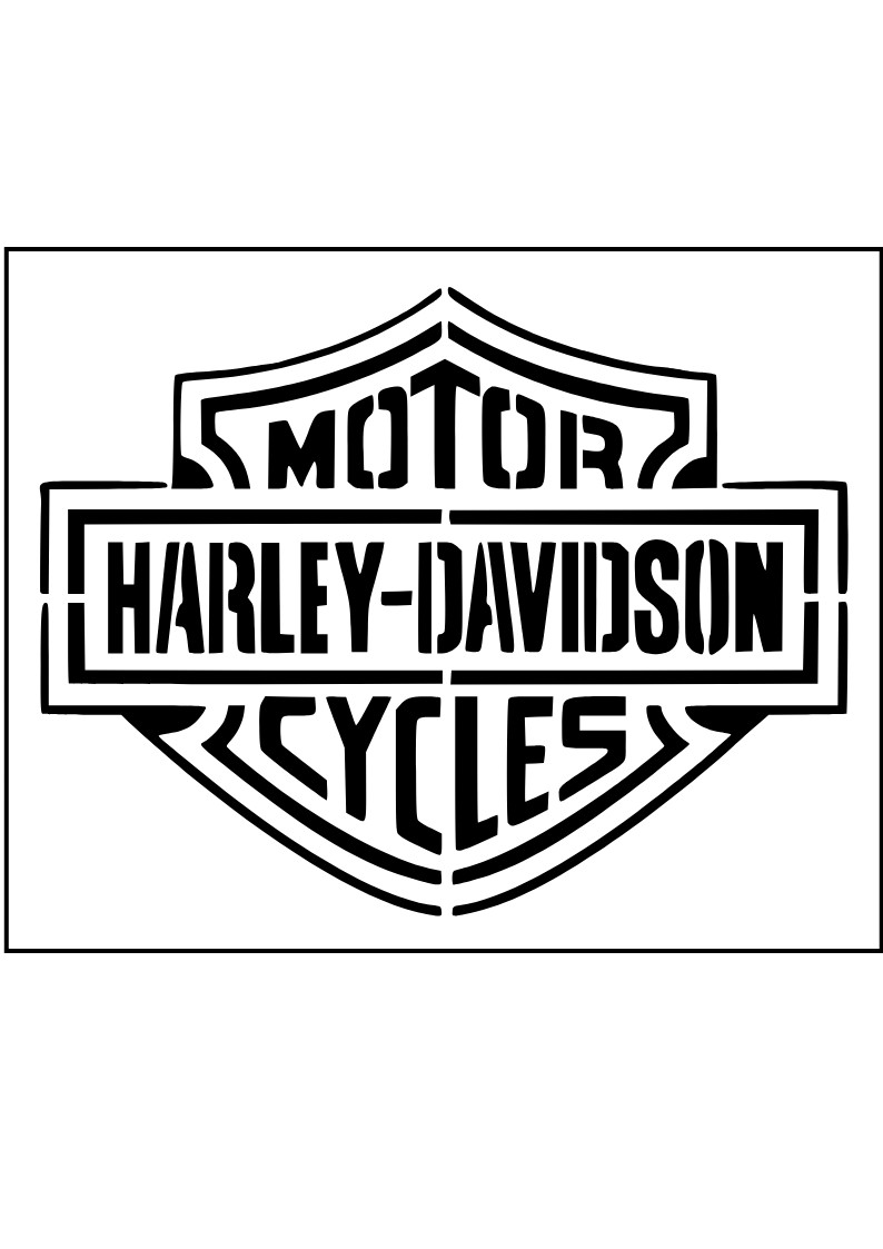 Stencil Template Harley Logo Shield Emblem Tank for Paint Airbrush Reusable 6x5 gallery