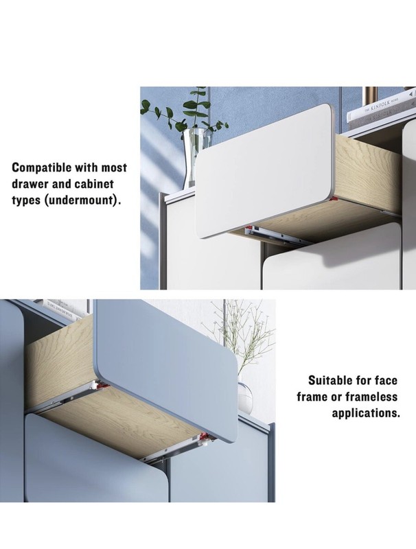 1Pair 21" Soft Close Drawer Rails Full Extension Locking Device Included gallery