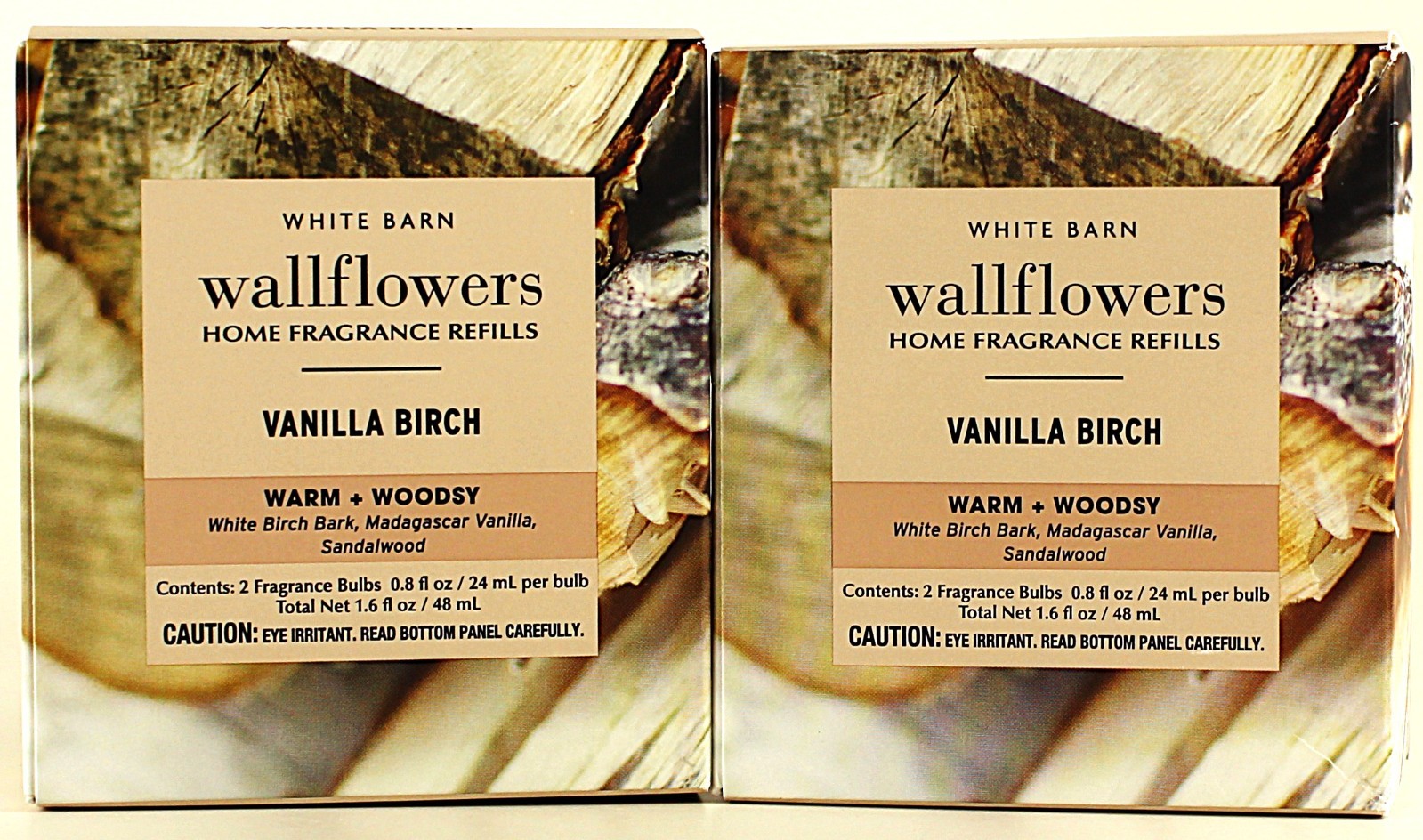 QTY 4 - Bath & Body Works VANILLA BIRCH Wallflowers Home Fragrance Oil Refills gallery