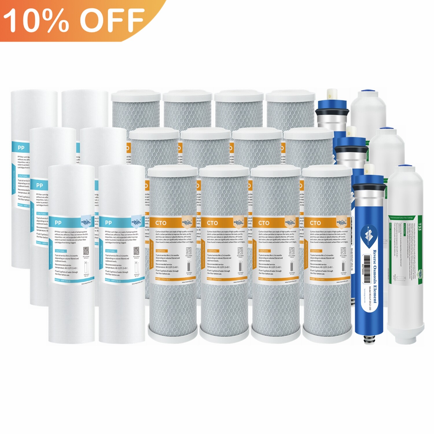 5-Stage 36/50/75/100/150 GPD RO Reverse Osmosis Filter Set for APEC Water System gallery