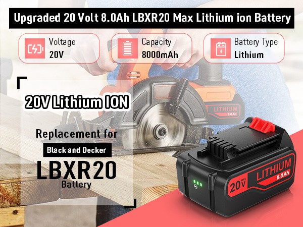 1~6Pcs 20V Replace LB2X4020 for Black Decker 20 Volt MAX Lithium LBXR20 Battery gallery