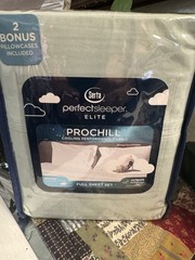 6 Pc FULL Serta Perfect Sleeper Elite Prochill Cooling Fabric Sheet Set Sage NEW
