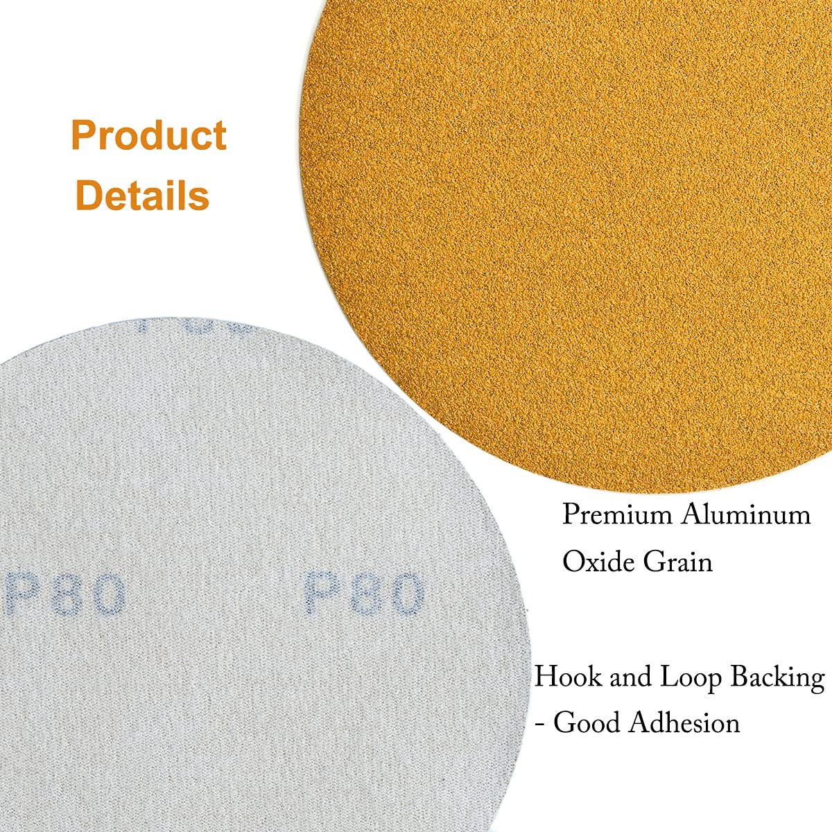 SATC 25PCS 6"(150mm) Hook&Loop Sanding Disc - Aluminum Oxide 0-Hole P40 for Wood gallery