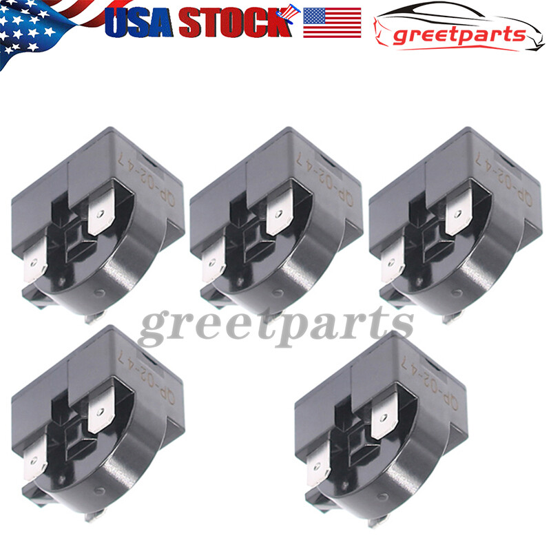 5PCS Refrigerator Freezer Compressor PTC Start Relay QP2-4R7 / QP2-4.7 3-Pin USA gallery