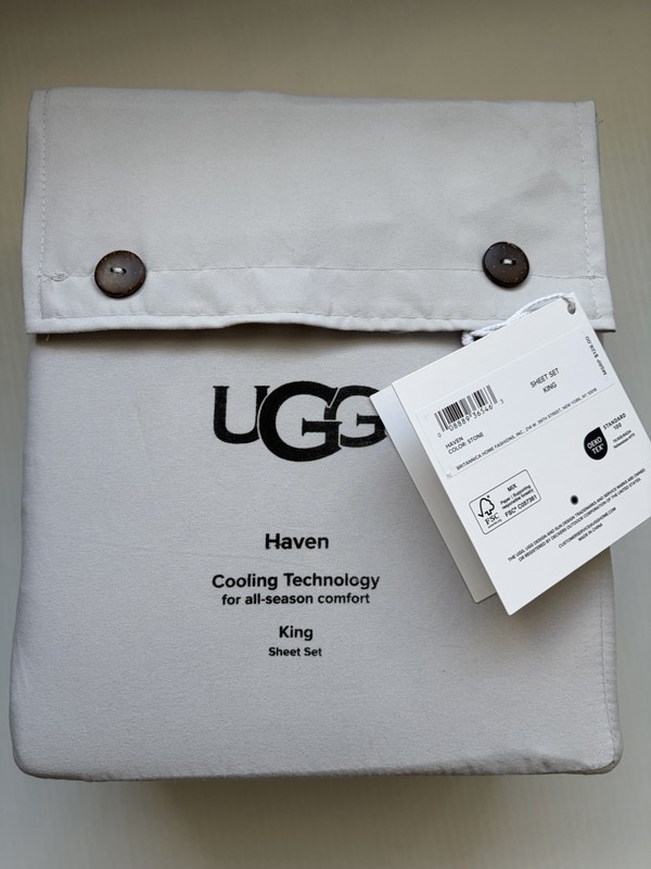 UGG 4PC KING Sheet Set "HAVEN" (STONE GRAY) COOLING TECHNOLOGY ALL-SEASON gallery