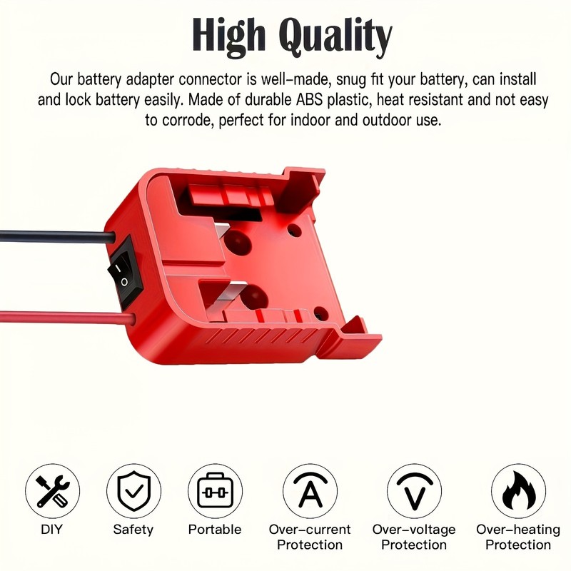 2 PCS Power Wheel Adapter for Milwaukee 18V BatteryConnector DIY RC Car Toy 12AW gallery
