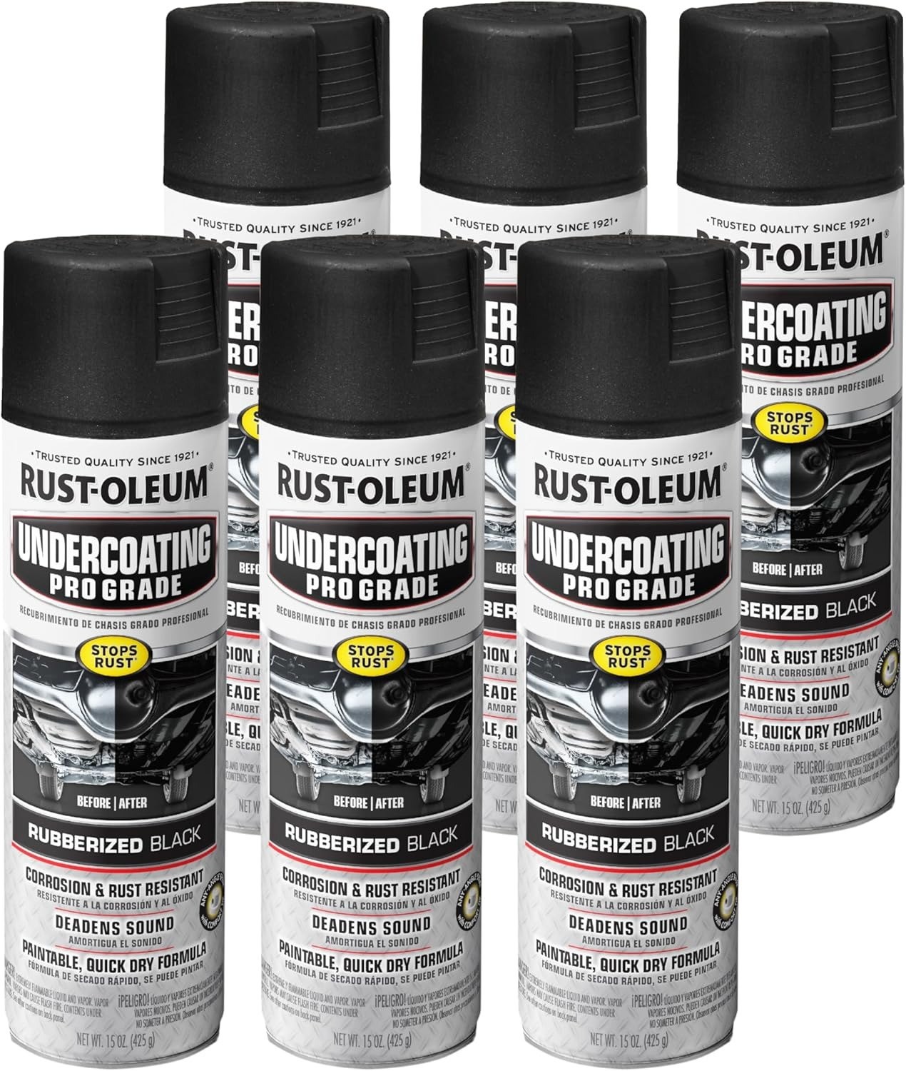 Rust-Oleum Stops Rust Professional Grade Undercoating Spray Paint, 6 Pack, 15 oz gallery