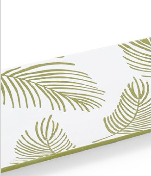 Temp-tations Slim Serving Tray: Palm Leaf White & Green H222519 gallery